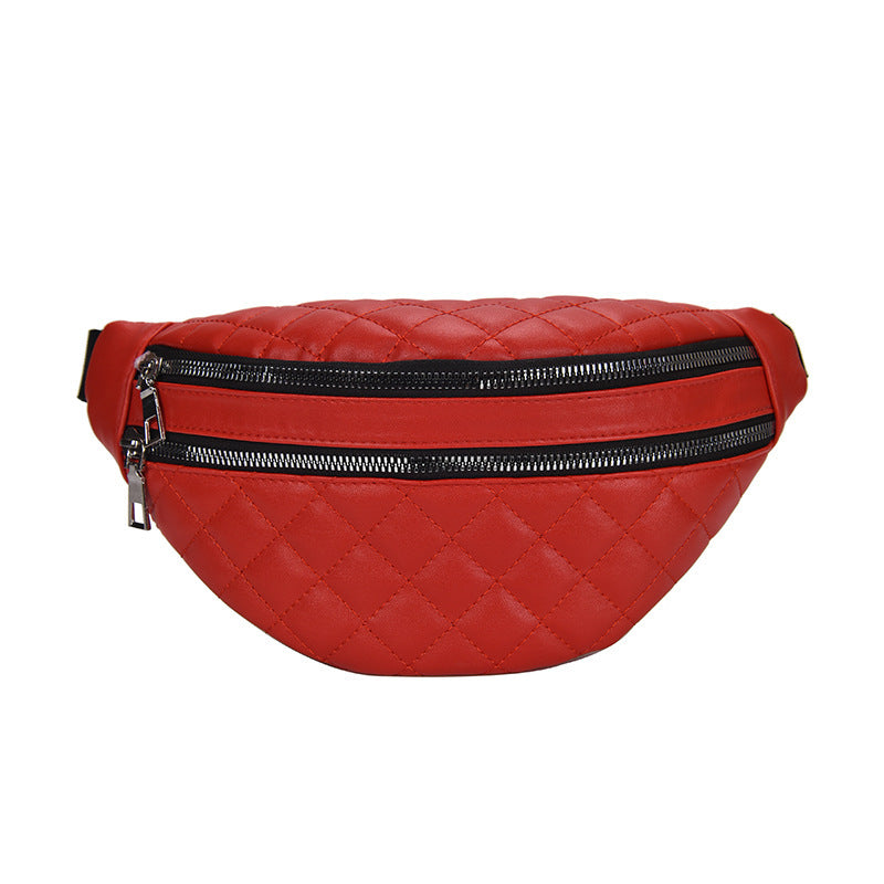 PU Leather Two-Tier Waist Bag and Shoulder Bag