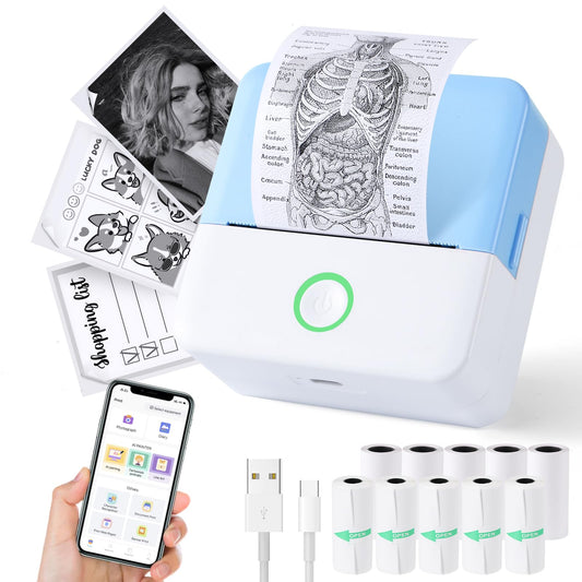 🖨️ Portable Thermal Mini Printer – Inkless Bluetooth Sticker & Label Maker