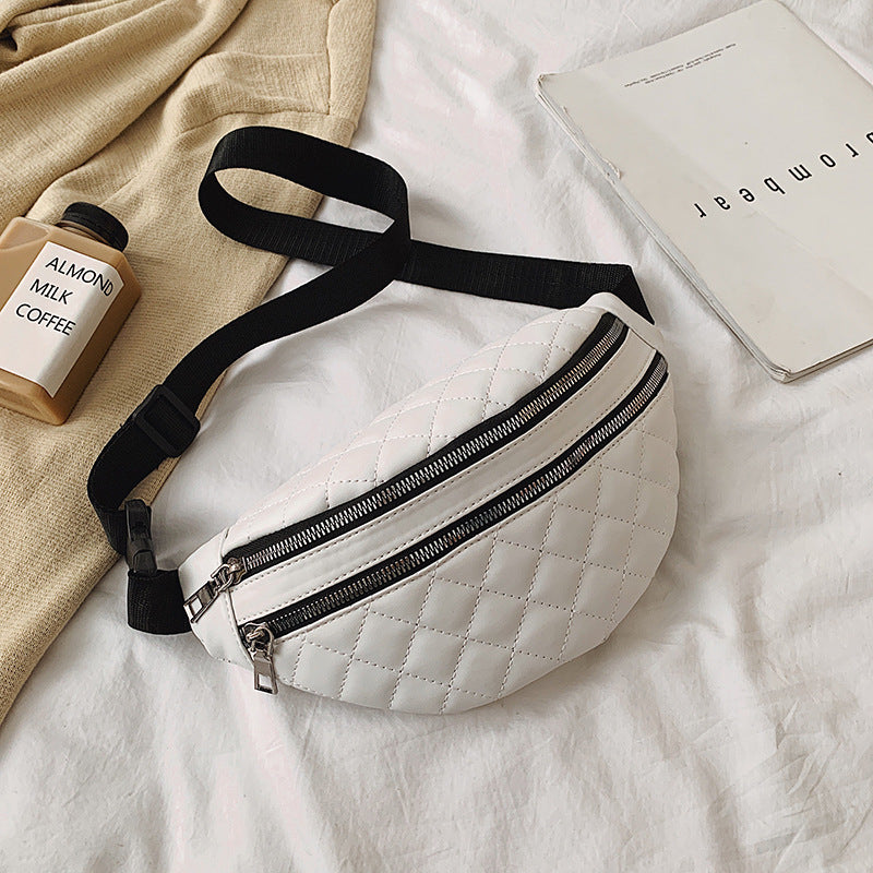 PU Leather Two-Tier Waist Bag and Shoulder Bag