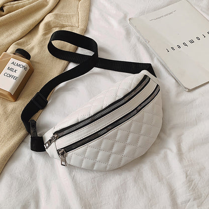 PU Leather Two-Tier Waist Bag and Shoulder Bag