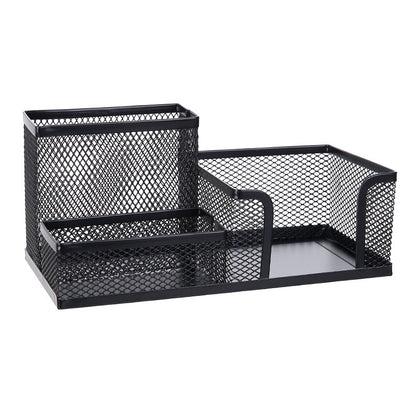 Creative Metal Four-Grid Pen Holder for Office Use