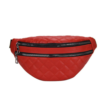 PU Leather Two-Tier Waist Bag and Shoulder Bag